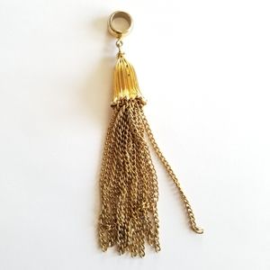 Vintage pendant chain tassel gold tone metal
